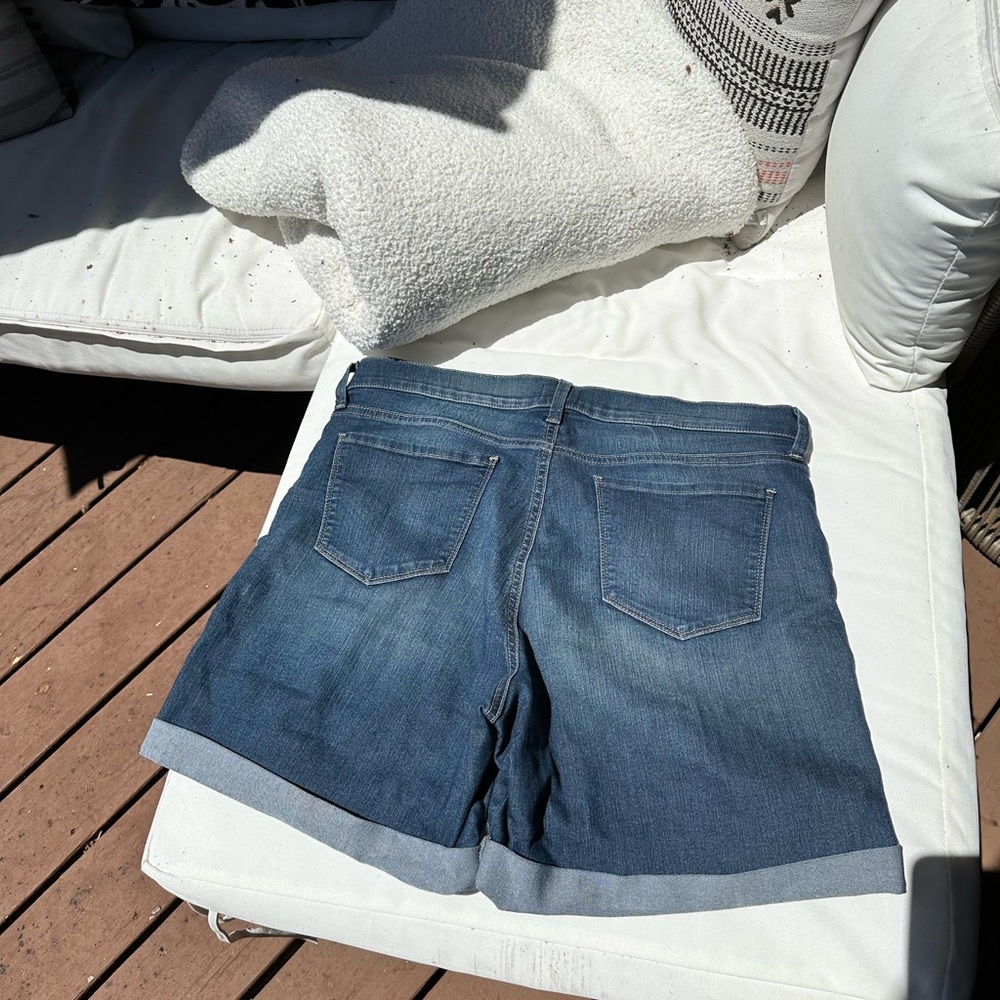 NYDJ denim shorts.